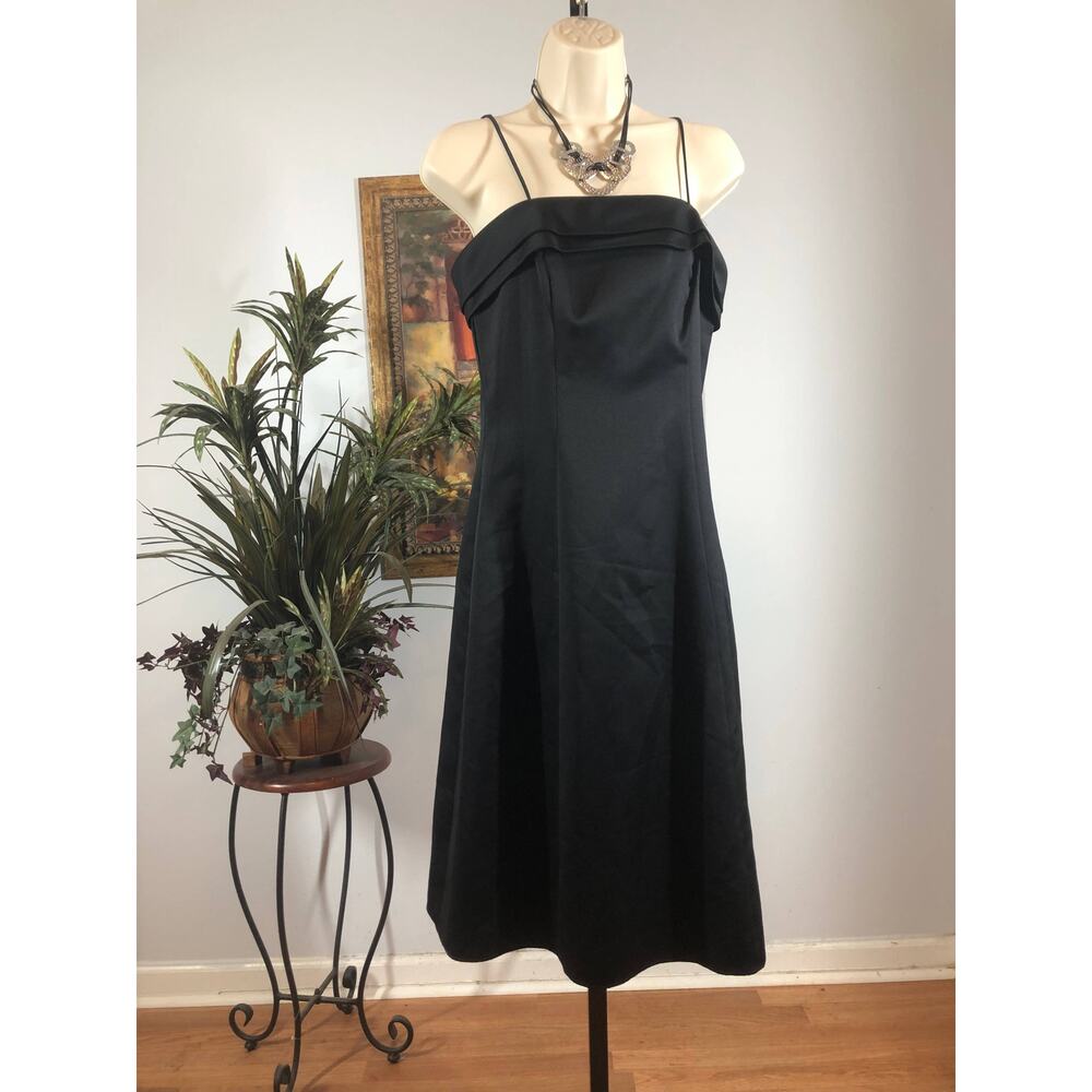 Jump Apparel Dress Women Size 7 Black Spaghetti Strap Fit Flare Party Formal